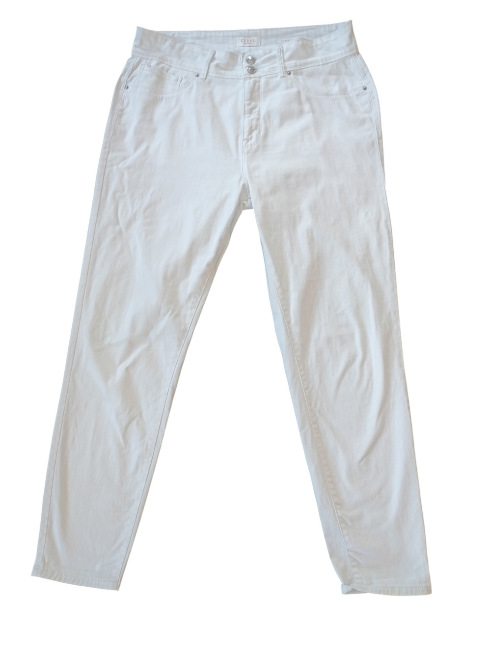 Curve Appeal Women's White Jeans – Classic Straight Fit SZ 14 / 32
